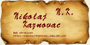 Nikolaj Kaznovac vizit kartica